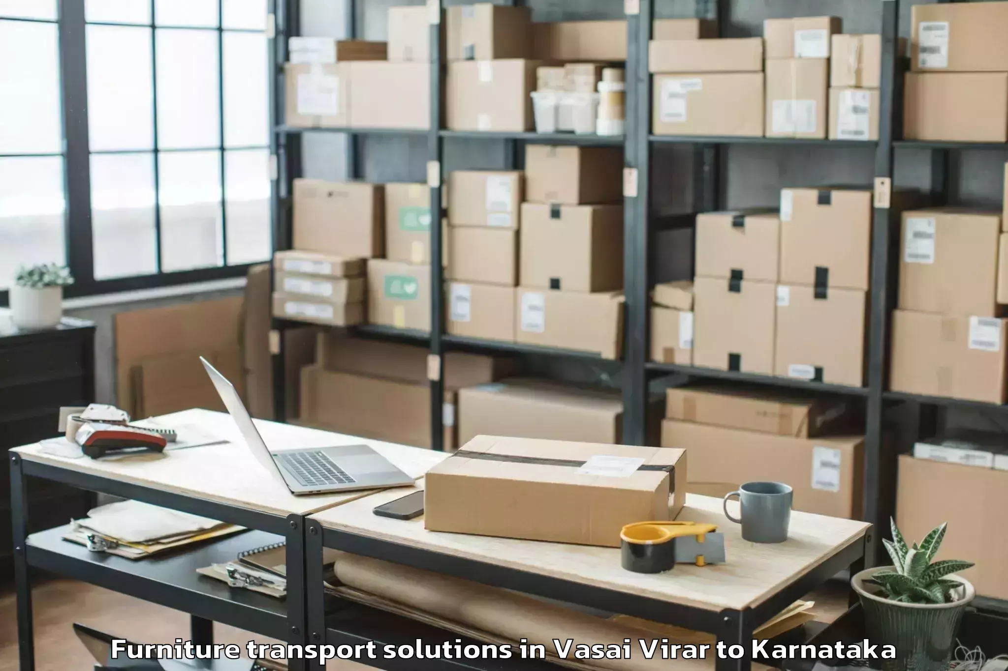 Quality Vasai Virar to Kadur Furniture Transport Solutions